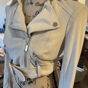 Crop faux suede jacket BEBE
